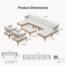 PURPLE LEAF Sicilia Classical Modular Outdoor Sectional with Sunbrella White Cushions Flexible Layout for Boutique Hotel Style Patio