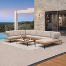 PURPLE LEAF Sicilia U-Shaped Modular Outdoor Sectional with Oatmeal Greige Cushions Flexible Layout for Porch Backyard