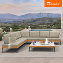 PURPLE LEAF Sicilia L-Shaped Modular Outdoor Sectional with Sunbrella Taupe Cushions Flexible Layout for Modern Patio Corner Lounge