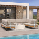 PURPLE LEAF Sicilia U-Shaped Modular Outdoor Sectional with Oatmeal Greige Cushions Flexible Layout for Porch Backyard