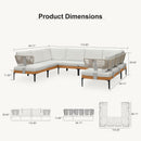 PURPLE LEAF Sicilia U-Shaped Modular Outdoor Sectional with Sunbrella White Cushions Flexible Layout for Commercial Lounge Areas