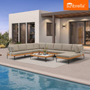 PURPLE LEAF Sicilia U-Shaped Modular Outdoor Sectional with Sunbrella Taupe Cushions Flexible Layout for Luxury Resort-Style Patio
