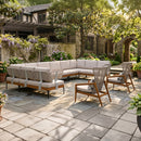 PURPLE LEAF Sicilia Classical Modular Outdoor Sectional with Oatmeal Greige Cushions Flexible Layout for Commercial Spaces