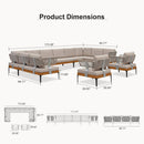 PURPLE LEAF Sicilia Classical Modular Outdoor Sectional with Oatmeal Greige Cushions Flexible Layout for Commercial Spaces