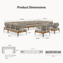 PURPLE LEAF Sicilia Classical Modular Outdoor Sectional with Sunbrella Taupe Cushions Flexible Layout for Hotel-Inspired Outdoor Lounge