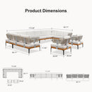 PURPLE LEAF Sicilia Classical Modular Outdoor Sectional with Sunbrella White Cushions Flexible Layout for Boutique Hotel Style Patio