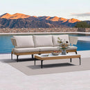 PURPLE LEAF Sicilia L-Shaped Modular Outdoor Sectional with Oatmeal Greige Cushions Flexible Layout for Garden Poolside