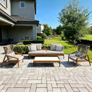 PURPLE LEAF Sicilia L-Shaped Modular Outdoor Sectional with Oatmeal Greige Cushions Flexible Layout for Garden Poolside