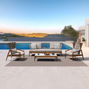 PURPLE LEAF Sicilia Classical Modular Outdoor Sectional with Oatmeal Greige Cushions Flexible Layout for Commercial Spaces