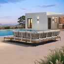 PURPLE LEAF Sicilia L-Shaped Modular Outdoor Sectional with Oatmeal Greige Cushions Flexible Layout for Garden Poolside