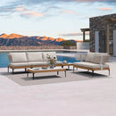 PURPLE LEAF Sicilia L-Shaped Modular Outdoor Sectional with Oatmeal Greige Cushions Flexible Layout for Garden Poolside