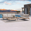 PURPLE LEAF Sicilia Classical Modular Outdoor Sectional with Oatmeal Greige Cushions Flexible Layout for Commercial Spaces