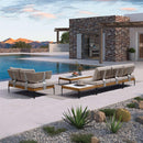 PURPLE LEAF Sicilia Classical Modular Outdoor Sectional with Oatmeal Greige Cushions Flexible Layout for Commercial Spaces