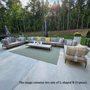 PURPLE LEAF Sicilia L-Shaped Modular Outdoor Sectional with Oatmeal Greige Cushions Flexible Layout for Garden Poolside
