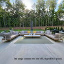 PURPLE LEAF Sicilia L-Shaped Modular Outdoor Sectional with Oatmeal Greige Cushions Flexible Layout for Garden Poolside