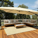 PURPLE LEAF Sicilia L-Shaped Modular Outdoor Sectional with Oatmeal Greige Cushions Flexible Layout for Garden Poolside