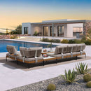PURPLE LEAF Sicilia L-Shaped Modular Outdoor Sectional with Oatmeal Greige Cushions Flexible Layout for Garden Poolside