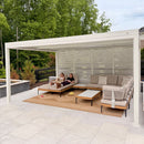 PURPLE LEAF Sicilia L-Shaped Modular Outdoor Sectional with Oatmeal Greige Cushions Flexible Layout for Garden Poolside