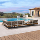 PURPLE LEAF Sicilia L-Shaped Modular Outdoor Sectional with Oatmeal Greige Cushions Flexible Layout for Garden Poolside