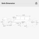 PURPLE LEAF Tuscany U-Shaped Patio Conversation Set with Removable Cushions and Pillows Bronze Aluminum Frame Outdoor Couch Sets for Porch Yard Garden