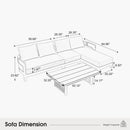 PURPLE LEAF Tuscany L-Shaped Patio Conversation Set with Removable Cushions and Pillows Bronze Aluminum Frame Outdoor Couch Sets for Porch Yard Garden