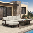 PURPLE LEAF Tuscany L-Shaped Patio Conversation Set with Removable Cushions and Pillows Bronze Aluminum Frame Outdoor Couch Sets for Porch Yard Garden